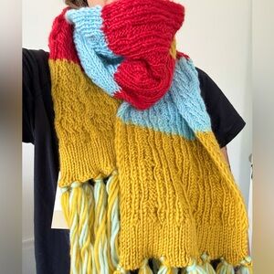 B.P Chunky Big Colorful Knit Scarf Color Block